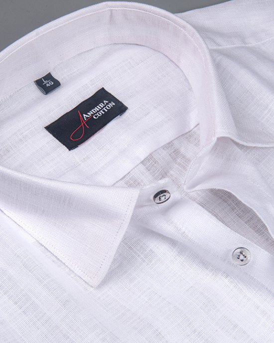 Linen Lining White Colour Shirts for Men