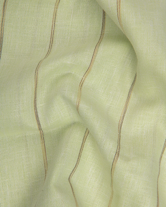 Kalas Linen Patta Green with Golden Lining Shirt for Men