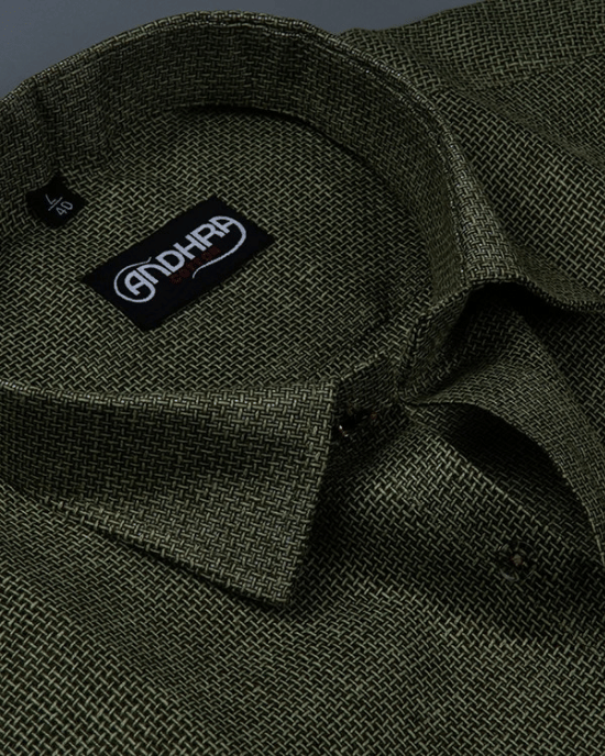 Matty Jute Linen Green Colour Shirts for Men