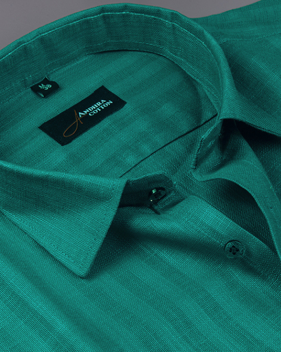 Linen lining rama green colour shirts for men
