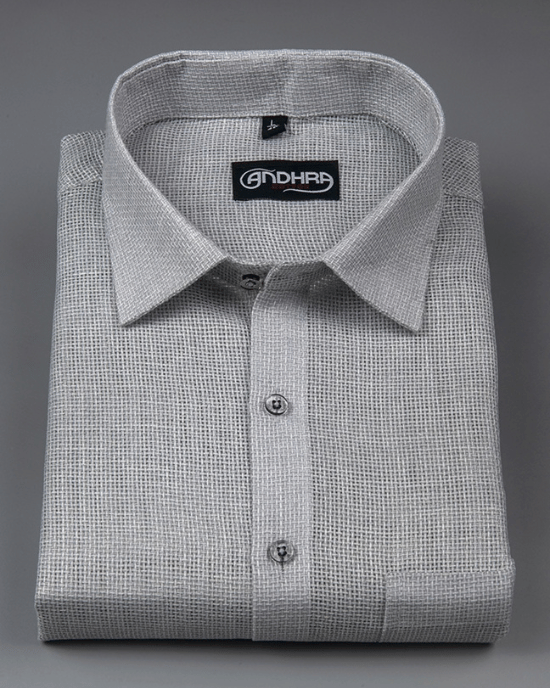 Matty Jute Linen Light Gray Colour Shirts for Men