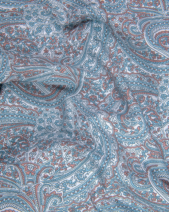 Cotton Sky Maroon Pathan Print Shirts for Men