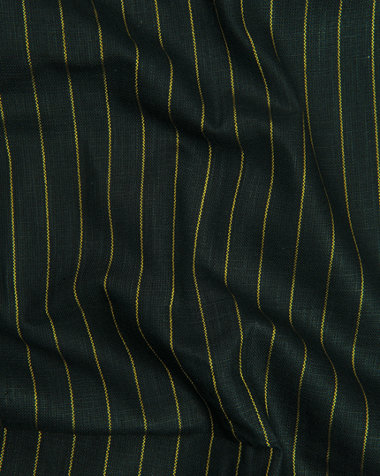 Cotton Dark Mahendi Green with Golden Lining Shirts for Men