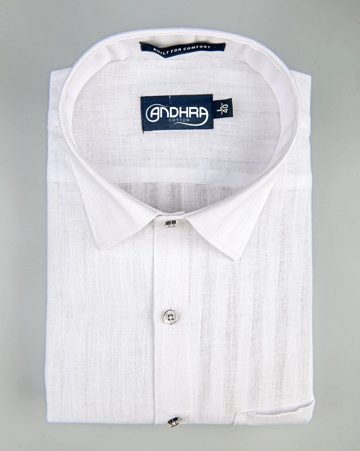 Linen Linning White Colour Shirts For Men