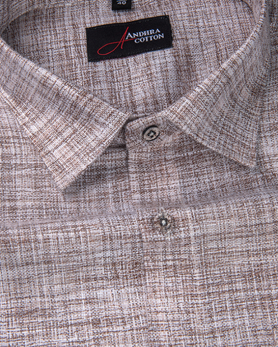 Khadi Light Coffee with White Shade Colour Shirts for Men