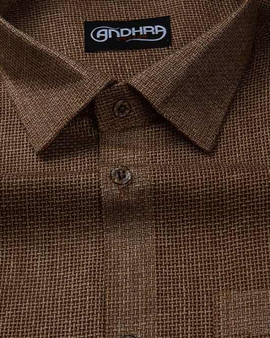 Matty Jute Linen Brown Colour Shirts for Men