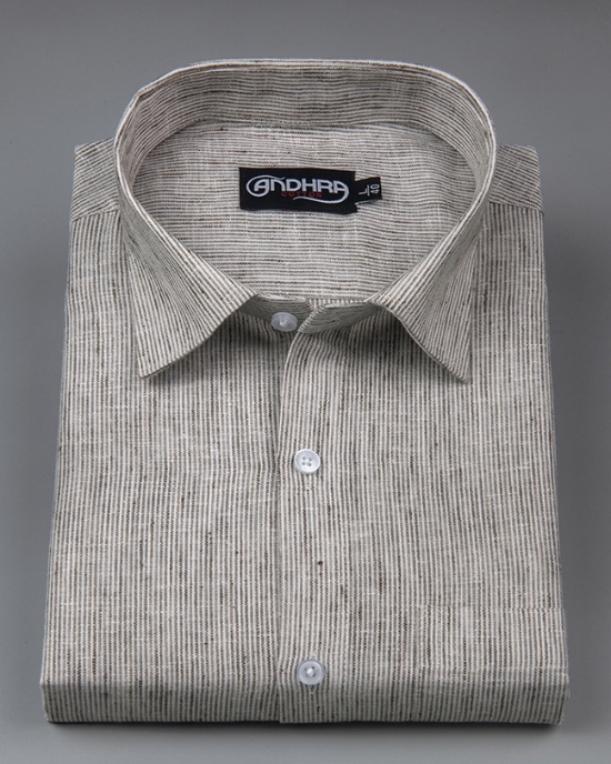 Bayview Linen Dark Gray Colour Shirts for Men