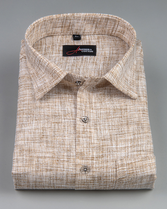 Khadi Light Fone with Brown Shade Colour Shirts for Men