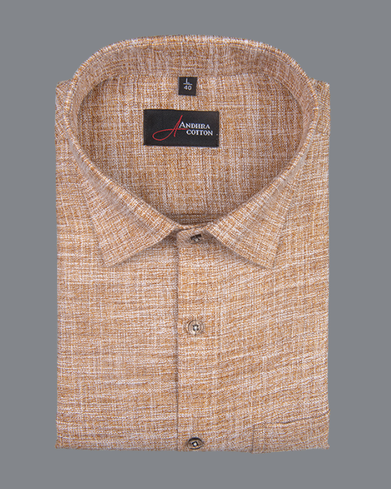 Khadi Dark Brown with White Shade Colour Shirts for Men
