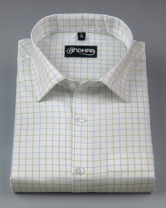 Arvind Mofatlal Green Blue Mix Checks Shirts for Men
