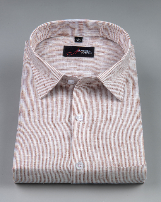 Bayview Linen Light Maroon Colour Shirts For Men