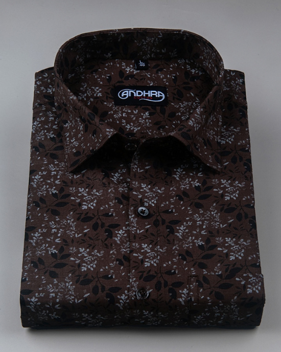 Slub Linen Marrun Printed Shirts for Men