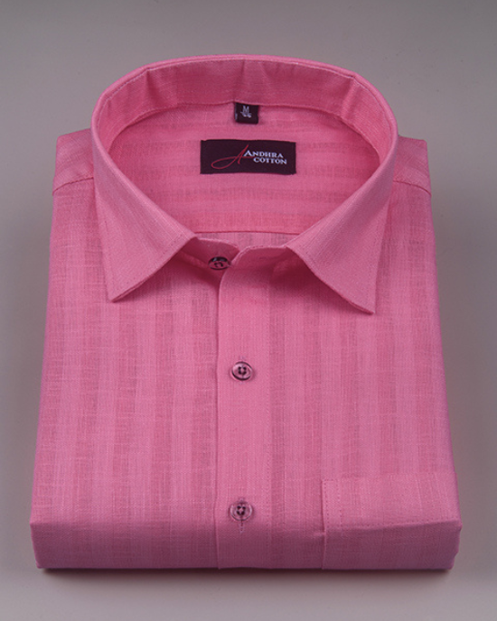 Linen Lining Dark Pink Colour Shirts for Men