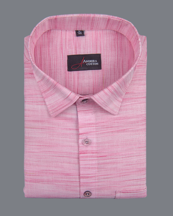 Ethenik Khadi Pink Colour Shirt for Men