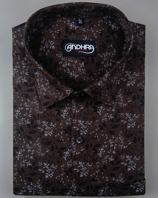 Slub Linen Marrun Printed Shirts for Men