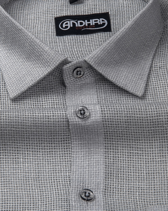 Matty Jute Linen Light Gray Colour Shirts for Men