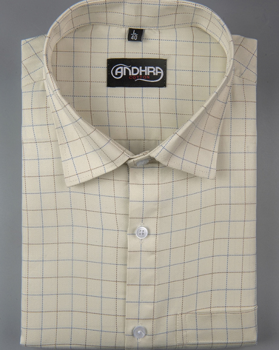 Arvind Mofatlal Fone Colour with Checks Shirts for Men