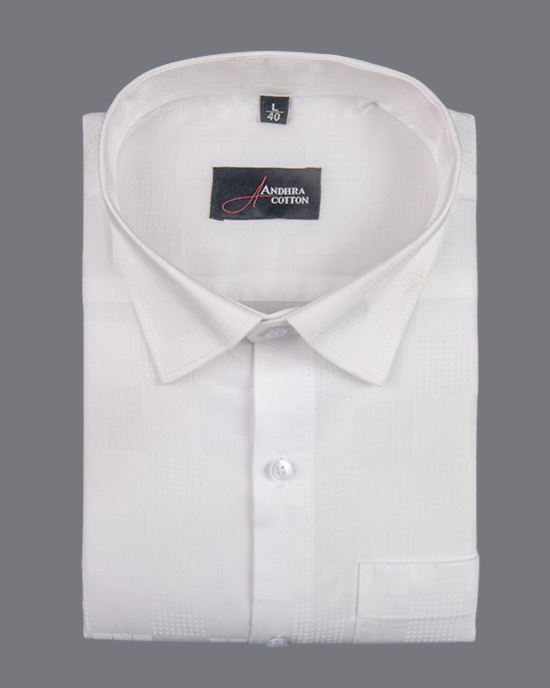 Jaquat white Sobar Dot Matrix Design Shirts for Men