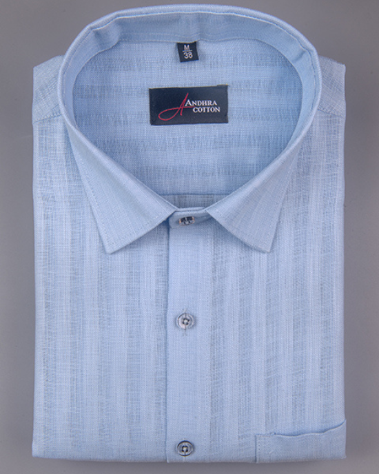 Linen Lining Sky Blue Colour Shirts for Men