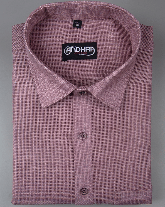 Matty Jute Linen Pink Rose Colour Shirts for Men