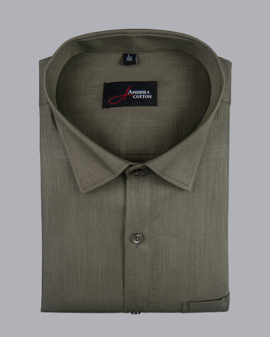 Bristol Linen Mehendi Colour Shirts for Men