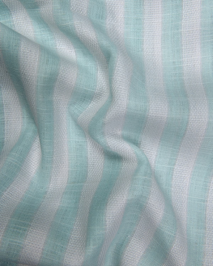 Leo Linen Jute White with Rame Green Patta Print Shirts for Men