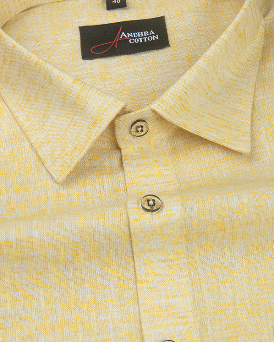 60 Lea Linen Golden Yellow Colour Shirts for Men