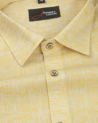 60 Lea Linen Golden Yellow Colour Shirts for Men