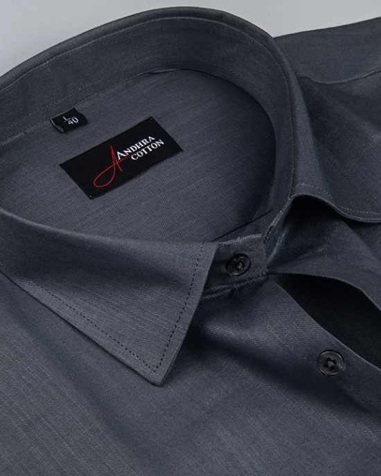 Bristol Linen Dark Gray Colour Shirts for Men