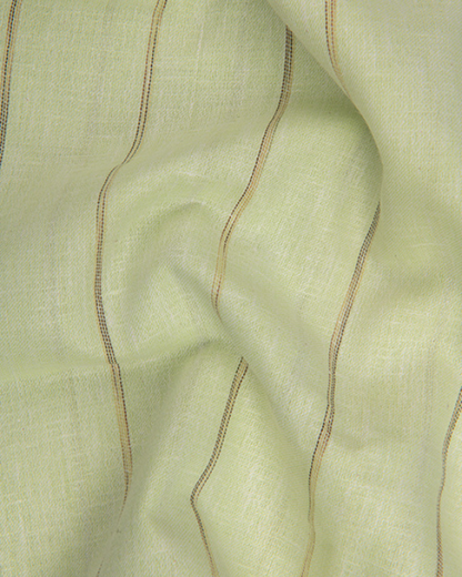 Kalas Linen Patta Green with Golden Lining Shirt for Men