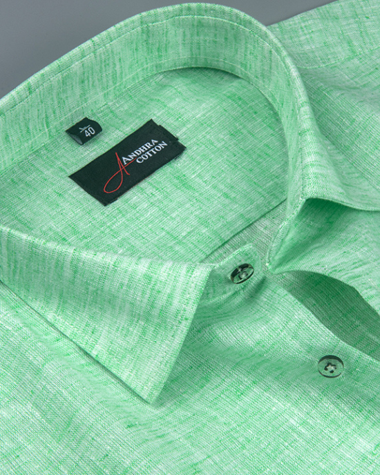 Linen Rama Green Colour Shirts for Men