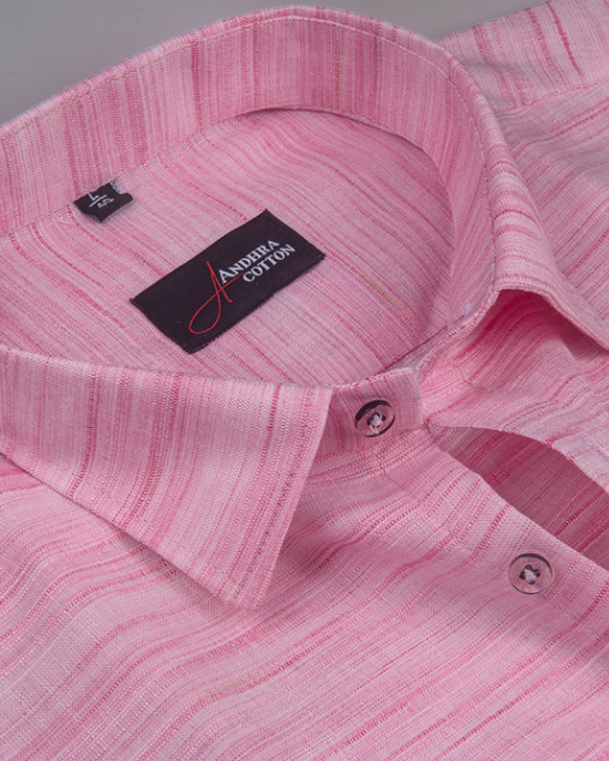 Ethenik Khadi Pink Colour Shirt for Men