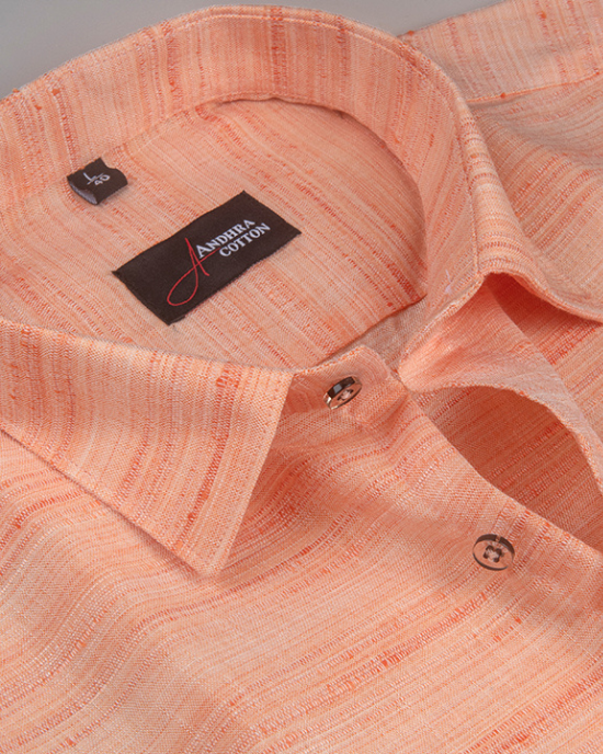 Ethenik Khadi Orange Colour Shirt for Men