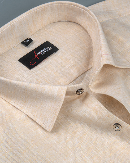 Linen Light Fawn Colour Shirts for Men