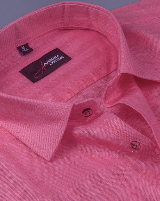 Linen Lining Dark Pink Colour Shirts for Men