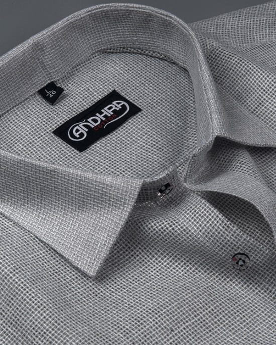 Matty Jute Linen Light Gray Colour Shirts for Men