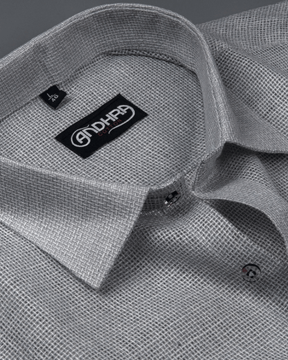 Matty Jute Linen Light Gray Colour Shirts for Men