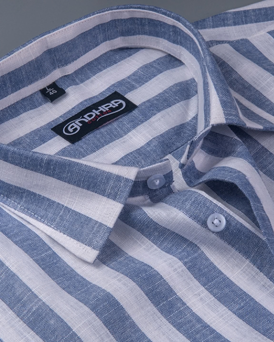 Oxford White with Sky Patta shirts for Men