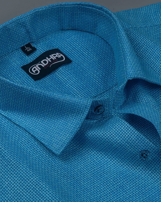 Matty Jute Linen Dark Blue Colour Shirts for Men