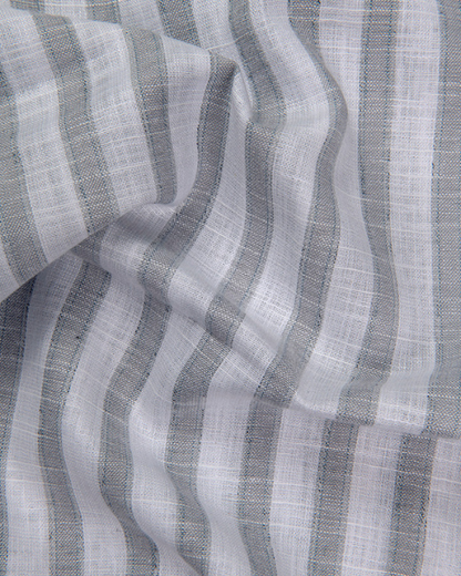Soft Linen White with Gray Patta Shirts for Men
