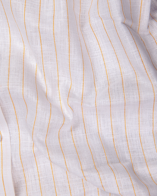 Cotton White with Golden Lining Shirts for Men