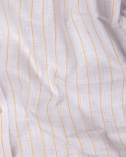 Cotton White with Golden Lining Shirts for Men