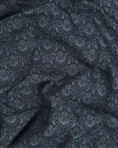 Cotton Black Colour Hexagon Print Shirts for Men