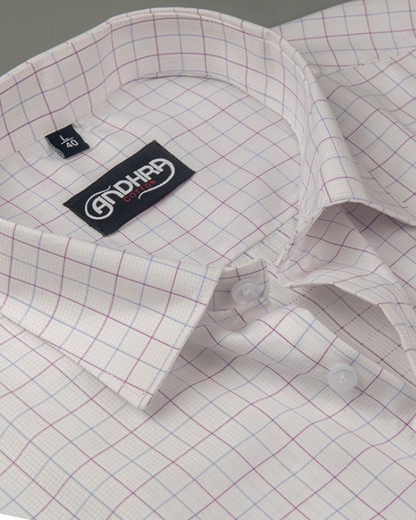 Arvind Mofatlal Pink Blue Mix Checks Shirts for Men