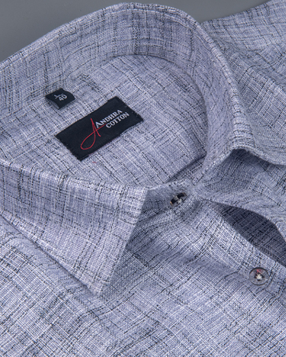 Khadi Blue with Black Shade Colour Shirts for Men