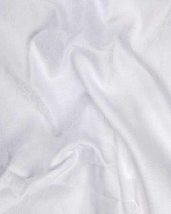Jaquat White Sobar Square Design Shirts for Men