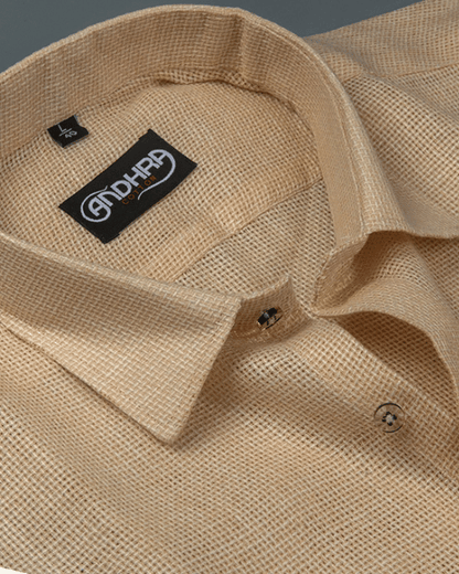 Matty Jute Linen Butter Colour Shirts for Men