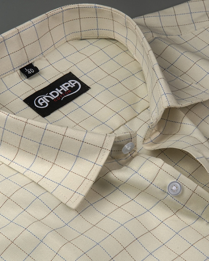Arvind Mofatlal Fone Colour with Checks Shirts for Men