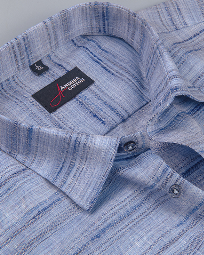 Ethenik Khadi Blue Colour Shirt for Men