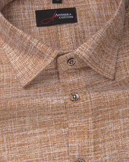 Khadi Dark Brown with White Shade Colour Shirts for Men